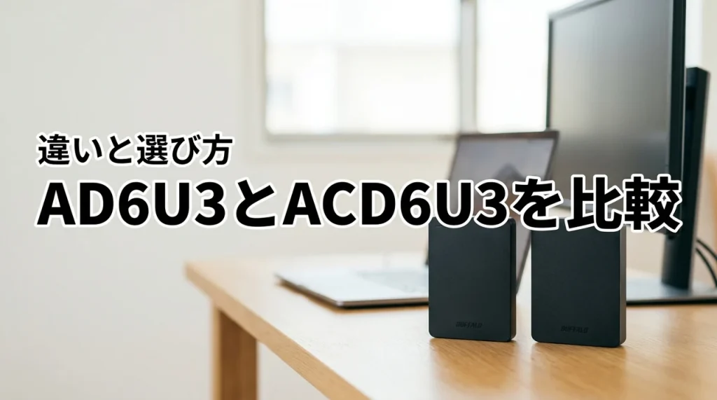 バッファローUSB HDDのHD-AD6U3とHD-ACD6U3はどっちを買う?