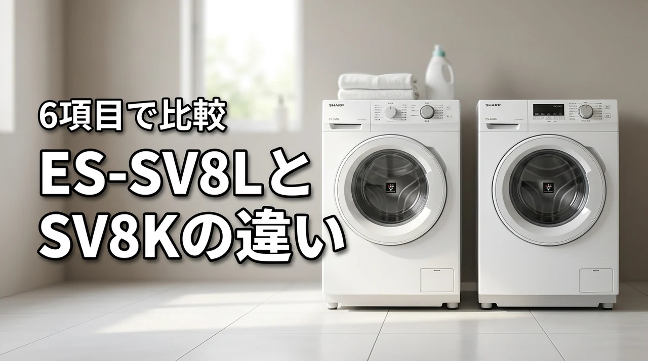 シャープ洗濯機ES-SV8LとES-SV8Kの違いを6項目で比較!どっちを選ぶ?
